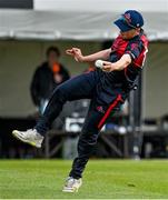 16 May 2023; Matthew Humphreys of Northern Knights during the CI Inter-Provincial Series 2023 match between Leinster Lightning and Northern Knights at Pembroke Cricket Club in Dublin. Photo by Brendan Moran/Sportsfile