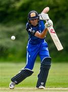 16 May 2023; Tim Tector of Leinster Lightning deals with a delivery from Ruhan Pretorius of Northern Knights during the CI Inter-Provincial Series 2023 match between Leinster Lightning and Northern Knights at Pembroke Cricket Club in Dublin. Photo by Brendan Moran/Sportsfile