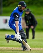 16 May 2023; Lorcan Tucker of Leinster Lightning makes a single during the CI Inter-Provincial Series 2023 match between Leinster Lightning and Northern Knights at Pembroke Cricket Club in Dublin. Photo by Brendan Moran/Sportsfile