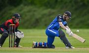 16 May 2023; Mark Donegan of Leinster Lightning hits a four during the CI Inter-Provincial Series 2023 match between Leinster Lightning and Northern Knights at Pembroke Cricket Club in Dublin. Photo by Brendan Moran/Sportsfile