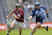 13 June 2004; Ronan Whelan, Westmeath, in action against Carl Meehan, Dublin. Guinness Leinster Senior Hurling Championship Quarter-Final, Dublin v Westmeath, Croke Park, Dublin. Picture credit; Ray McManus / SPORTSFILE