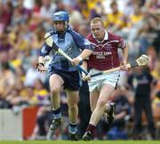 13 June 2004; Kevin Flynn, Dublin, in action against Enda Loughlin, Westmeath. Guinness Leinster Senior Hurling Championship Quarter-Final, Dublin v Westmeath, Croke Park, Dublin. Picture credit; Ray McManus / SPORTSFILE