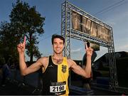 16 May 2023; Eoin Everard of Kilkenny City Harriers AC, Kilkenny, after winning the men's event in the Bob Heffernan & Mary Hanley 5k Road Race 2023, Round 3 of the Peugeot Race Series, in Enfield, Meath. Photo by Ramsey Cardy/Sportsfile