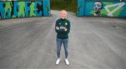 18 May 2023; Republic of Ireland international Louise Quinn poses in front of a mural during a send off event ahead of the FIFA Women's World Cup 2023 hosted by Blessington AFC in Wicklow. Photo by Stephen McCarthy/Sportsfile