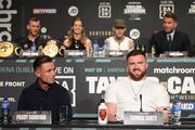 18 May 2023; Paddy Donovan, left, and Thomas Carty during an undercard media conference, held at Dublin Castle, ahead of the undisputed super lightweight championship fight between Katie Taylor and Chantelle Cameron, on May 20th at 3Arena in Dublin. Photo by Stephen McCarthy/Sportsfile