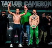 19 May 2023; Paddy Donovan, left, and Sam O'Maison square-off during weigh-ins, at Mansion House in Dublin, ahead of their welterweight bout, on May 20th at 3Arena in Dublin. Photo by Stephen McCarthy/Sportsfile