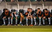 19 May 2023; Shamrock Rovers substitutes during the injury time of SSE Airtricity Men's Premier Division match between Shamrock Rovers and Drogheda United at Tallaght Stadium in Dublin. Photo by Piaras Ó Mídheach/Sportsfile