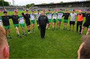 20 May 2023; Donegal manager Aidan O'Rourke speaks to his team after the GAA Football All-Ireland Senior Championship Round 1 match between Clare and Donegal at Cusack Park in Ennis, Clare. Photo by Ray McManus/Sportsfile