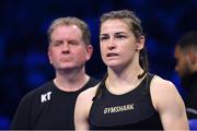 20 May 2023; Katie Taylor and manager Brian Peters, left, before her undisputed super lightweight championship fight with Chantelle Cameron at the 3Arena in Dublin. Photo by Stephen McCarthy/Sportsfile
