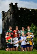 29 May 2023; In attendance at the launch of the 2023 TG4 All-Ireland Ladies Football Championships, at Durrow Castle in Durrow, Laois, are, clockwise from back left, Maria Reilly of Mayo, Aimee Mackin of Armagh, Niamh O’Sullivan of Meath, Louise Ní Mhuircheartaigh of Kerry, Síofra Ní Chonaill of Clare, Amy Hamill of Monaghan, Claire Dunne of Sligo and Ruth Bermingham of Carlow with the West County Hotel Cup, the Brendan Martin Cup and the Mary Quinn Memorial Cup. The very first All-Ireland Ladies Senior Football Final, between winners Tipperary and opponents Offaly, was played in Durrow in 1974, while the 2023 decider at Croke Park on Sunday August 13 will mark the LGFA’s 50th All-Ireland Senior Final. The 2023 TG4 All-Ireland Ladies Football Championships get underway on the weekend of June 10/11, with the opening round of Intermediate Fixtures. All games in the 2023 TG4 All-Ireland Championships will be available live to viewers, either on TG4 or via the LGFA’s live-streaming portal: https://bit.ly/3oktfD5 #ProperFan Photo by Brendan Moran/Sportsfile
