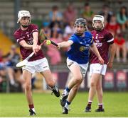 27 May 2023; Ian Ward of Galway in action against Billy Collins of Tipperary during the GAA Celtic Challenge Cup Finals match between Galway and Tipperary at St Brendan’s Park in Birr, Offaly. Photo by Michael P Ryan/Sportsfile