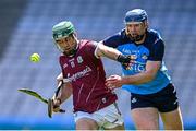 28 May 2023; Evan Niland of Galway in action against Conor Burke of Dublin during the Leinster GAA Hurling Senior Championship Round 5 match between Dublin and Galway at Croke Park in Dublin. Photo by Ramsey Cardy/Sportsfile