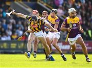 28 May 2023; Conor Fogarty of Kilkenny is tackled by Lee Chin of Wexford during the Leinster GAA Hurling Senior Championship Round 5 match between Wexford and Kilkenny at Chadwicks Wexford Park in Wexford. Photo by Eóin Noonan/Sportsfile