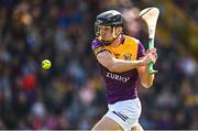 28 May 2023; Liam Og McGovern of Wexford shoots to score his side's third goal during the Leinster GAA Hurling Senior Championship Round 5 match between Wexford and Kilkenny at Chadwicks Wexford Park in Wexford. Photo by Eóin Noonan/Sportsfile
