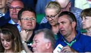 28 May 2023; Minister of State at the Department of Tourism, Culture, Arts, Gaeltacht, Sport and Media Patrick O'Donovan, left, and Minister of State at the Department of Further and Higher Education, Research, Innovation and Science Niall Collins, ahead of the Munster GAA Hurling Senior Championship Round 5 match between Limerick and Cork at TUS Gaelic Grounds in Limerick. Photo by Daire Brennan/Sportsfile