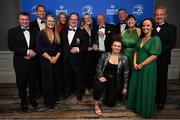 28 May 2023; Members of Old Belvedere RFC with the Energia Senior Club of the Year award at the Leinster Rugby Awards Ball, which took place at the Clayton Hotel Burlington Road in Dublin, was a celebration of the 2022/23 Leinster Rugby season. Photo by Ramsey Cardy/Sportsfile