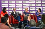 29 May 2023; Pictured at the launch of the 2023 TG4 All-Ireland Ladies Football Championships at Croke Park are, from left, Máire Ní Bhraonáin of TG4, Kitty Ryan-Savage of Tipperary, Monica McGuirk of Meath and Agnes Gorman of Offaly. The very first All-Ireland Ladies Senior Football Final, between winners Tipperary and opponents Offaly, was played in Durrow in 1974, while the 2023 decider at Croke Park on Sunday August 13 will mark the LGFA’s 50th All-Ireland Senior Final. The 2023 TG4 All-Ireland Ladies Football Championships get underway on the weekend of June 10/11, with the opening round of Intermediate Fixtures. All games in the 2023 TG4 All-Ireland Championships will be available live to viewers, either on TG4 or via the LGFA’s live-streaming portal: https://bit.ly/3oktfD5 #ProperFan. Photo by Harry Murphy/Sportsfile