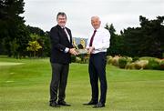 31 May 2023; The 61st running of the All-Ireland Father and Son will take place in Castle Golf Club on Saturday 1st and Sunday 2nd July with qualifying for Matchplay on both days. To enter please visit castlegc.ie and Book a Tee-time, Open Bookings. Pictured at the launch of this years event is Castle Golf Club captain Frank O’Hare, left, and Ken McDonagh of Dawson Jewellers at Castle Golf Club in Rathfarnham, Dublin. Photo by Eóin Noonan/Sportsfile