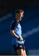 31 May 2023; Lenny Cahill of Dublin celebrates a first half point during the 2023 Electric Ireland Leinster GAA Football Minor Championship Final match between Dublin and Kildare at Laois Hire O'Moore Park in Portlaoise, Laois. Photo by Stephen Marken/Sportsfile