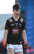 31 May 2023; Kildare goalkeeper Cathal Moore celebrates a turnover during the 2023 Electric Ireland Leinster GAA Football Minor Championship Final match between Dublin and Kildare at Laois Hire O'Moore Park in Portlaoise, Laois. Photo by Piaras Ó Mídheach/Sportsfile