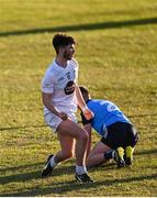 31 May 2023; Tadhg Donlan of Kildare celebrates after scoring his side's first goal during the 2023 Electric Ireland Leinster GAA Football Minor Championship Final match between Dublin and Kildare at Laois Hire O'Moore Park in Portlaoise, Laois. Photo by Stephen Marken/Sportsfile