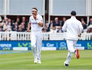 1 June 2023; Stuart Broad of England celebrates taking the wicket of Harry Tector of Ireland during day one of the Test Match between England and Ireland at Lords Cricket Ground in London, England. Photo by Matt Impey/Sportsfile