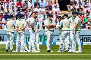 2 June 2023; Ireland players gather in the middle during day two of the Test Match between England and Ireland at Lords Cricket Ground in London, England. Photo by Matt Impey/Sportsfile