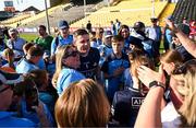 3 June 2023; Dublin goalkeeper Stephen Cluxton with supporters after his side's victory in the GAA Football All-Ireland Senior Championship Round 2 match between Kildare and Dublin at UPMC Nowlan Park in Kilkenny. Photo by Piaras Ó Mídheach/Sportsfile