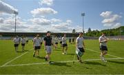 4 June 2023; Members of the Donegal team walk the pitch before the GAA Football All-Ireland Senior Championship Round 2 match between Donegal and Derry at MacCumhaill Park in Ballybofey, Donegal. Photo by Brendan Moran/Sportsfile