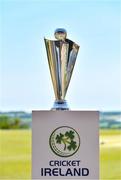 5 June 2023; A general view of the trophy before the Evoke Super Series 2023 match between Scorchers and Typhoons at Oak Hill Cricket Club in Kilbride, Wicklow. Photo by Tyler Miller/Sportsfile