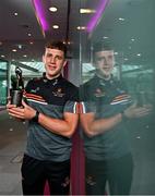 7 June 2023; PwC GAA/GPA Player of the Month for May in football, Shane McGuigan of Derry, with his award at PwC offices in Dublin. Photo by Sam Barnes/Sportsfile