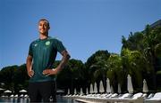 7 June 2023; Adam Idah poses for a portrait during a Republic of Ireland media conference at Calista Luxury Resort in Antalya, Turkey. Photo by Stephen McCarthy/Sportsfile