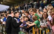 9 June 2023; Shamrock Rovers manager Stephen Bradley signs autographs after his side's victory in the SSE Airtricity Men's Premier Division match between Shamrock Rovers and UCD at Tallaght Stadium in Dublin. Photo by Harry Murphy/Sportsfile