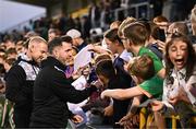 9 June 2023; Shamrock Rovers manager Stephen Bradley signs autographs after his side's victory in the SSE Airtricity Men's Premier Division match between Shamrock Rovers and UCD at Tallaght Stadium in Dublin. Photo by Harry Murphy/Sportsfile