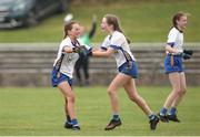 10 June 2023; Wicklow players celebrate their sides third goal during the 2023 All-Ireland U14 Bronze Final match between Clare and Wicklow at McDonagh Park in Nenagh, Tipperary. Photo by Michael P Ryan/Sportsfile