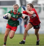 10 June 2023; Action from the 2023 All-Ireland U14 Platinum Final match between Cork and Mayo at McDonagh Park in Nenagh, Tipperary. Photo by Michael P Ryan/Sportsfile