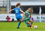 10 June 2023; Lia O'Leary of Shamrock Rovers in action against Lauryn O’Callaghan of Peamount United during the SSE Airtricity Women's Premier Division match between Shamrock Rovers and Peamount United at Tallaght Stadium in Dublin. Photo by Seb Daly/Sportsfile