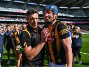 11 June 2023; Kilkenny manager Derek Lyng and John Donnelly of Kilkenny after their side's victory in the Leinster GAA Hurling Senior Championship Final match between Kilkenny and Galway at Croke Park in Dublin. Photo by Harry Murphy/Sportsfile