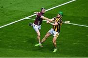 11 June 2023; Eoin Cody of Kilkenny in action against Pádraic Mannion of Galway during the Leinster GAA Hurling Senior Championship Final match between Kilkenny and Galway at Croke Park in Dublin. Photo by Seb Daly/Sportsfile