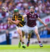 11 June 2023; Eoin Cody of Kilkenny in action against Pádraic Mannion of Galway during the Leinster GAA Hurling Senior Championship Final match between Kilkenny and Galway at Croke Park in Dublin.  Photo by Piaras Ó Mídheach/Sportsfile
