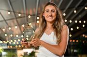 13 June 2023; Antrim’s Orlaith Prenter is pictured with The Croke Park/LGFA Player of the Month award for May 2023, at the Croke Park in Jones Road, Dublin. Orlaith was in brilliant form for Antrim during the month of May, as the Saffrons captured a very first TG4 Ulster Intermediate title. Six points against Monaghan in the round-robin phase booked a place in the Final for Antrim, as Orlaith scored 1-8 against Tyrone to help secure the provincial silverware. Photo by Sam Barnes/Sportsfile