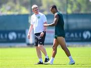 14 June 2023; Manager Stephen Kenny and Adam Idah during a Republic of Ireland training session at Calista Sports Centre in Antalya, Turkey. Photo by Stephen McCarthy/Sportsfile