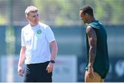14 June 2023; Manager Stephen Kenny and Adam Idah during a Republic of Ireland training session at Calista Sports Centre in Antalya, Turkey. Photo by Stephen McCarthy/Sportsfile