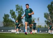 14 June 2023; John Egan during a Republic of Ireland training session at Calista Sports Centre in Antalya, Turkey. Photo by Stephen McCarthy/Sportsfile