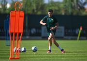 14 June 2023; John Egan during a Republic of Ireland training session at Calista Sports Centre in Antalya, Turkey. Photo by Stephen McCarthy/Sportsfile