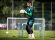 14 June 2023; Goalkeeper Killian Cahill during a Republic of Ireland training session at Parktherme-Arena Bad Radkersburg in Austria. Photo by Blaz Weindorfer/Sportsfile