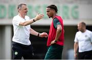 14 June 2023; Manager Jim Crawford speaks to his players during a Republic of Ireland training session at Parktherme-Arena Bad Radkersburg in Austria. Photo by Blaz Weindorfer/Sportsfile