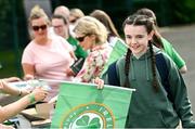 16 June 2023; Supporters before a Republic of Ireland women open training session at UCD Bowl in Dublin. Photo by Ramsey Cardy/Sportsfile