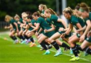 16 June 2023; Abbie Larkin and team-mates during a Republic of Ireland women open training session at UCD Bowl in Dublin. Photo by Ramsey Cardy/Sportsfile