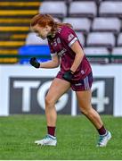 17 June 2023; Kate Slevin of Galway celebrates after scoring a late point during the TG4 All-Ireland Ladies Senior Football Championship Round 1 match between Galway and Cork at Pearse Stadium in Galway. Photo by Piaras Ó Mídheach/Sportsfile